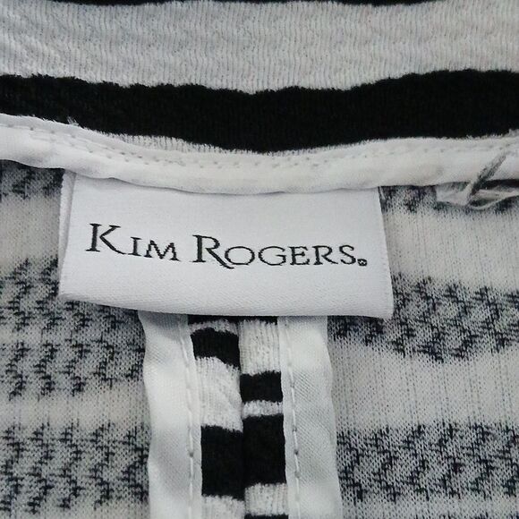 Kim Rogers black white zebra print open front jacket blazer Sz S NWOT - Picture 5 of 6